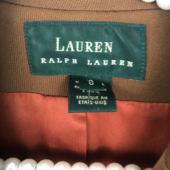 Lauren by Ralph Lauren Blazer Sz 8 Brown Wool - Picture 3 of 14